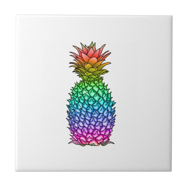 Rainbow Colorful Ananas Fliese (Vorderseite)