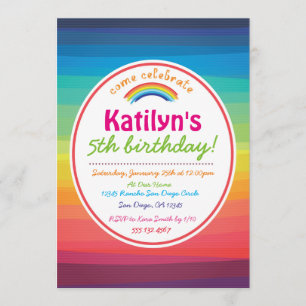 Rainbow Colorful Birthday Party Einladung