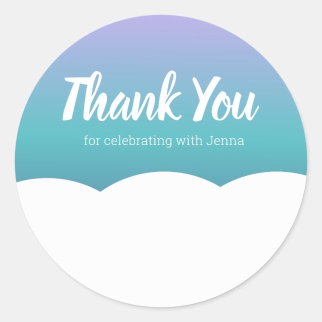 Rainbow Colorful Cloud Vielen Dank Runder Aufkleber (Vorderseite)