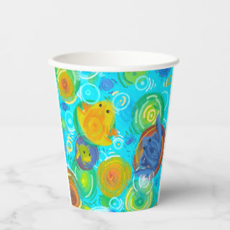 Rainbow colorful frogs cup pappbecher
