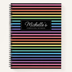 Rainbow Colorful Homeschool Copy Work Notebook Notizbuch