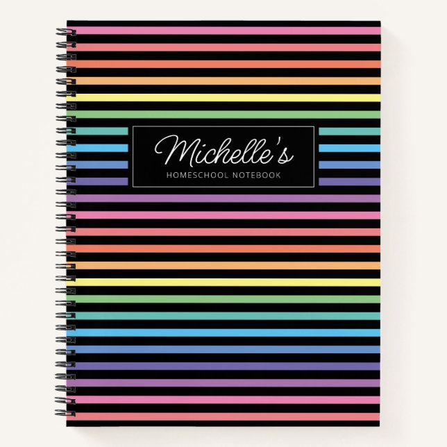 Rainbow Colorful Homeschool Copy Work Notebook Notizbuch (Vorderseite)