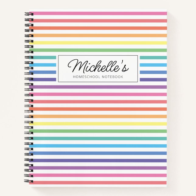 Rainbow Colorful Homeschool Copy Work Notebook Notizbuch (Vorderseite)