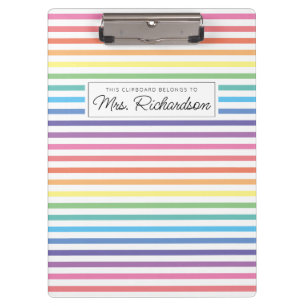 Rainbow Colorful Homeschool Lehrerin Zwischenablag Klemmbrett