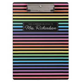 Rainbow Colorful Homeschool Lehrerin Zwischenablag Klemmbrett