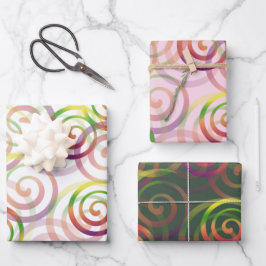 Rainbow Colorful Modern Patterns Geschenkpapier Set