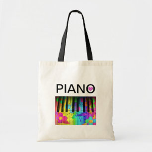 Rainbow Colorful Piano Keyboard and Notes Tragetasche