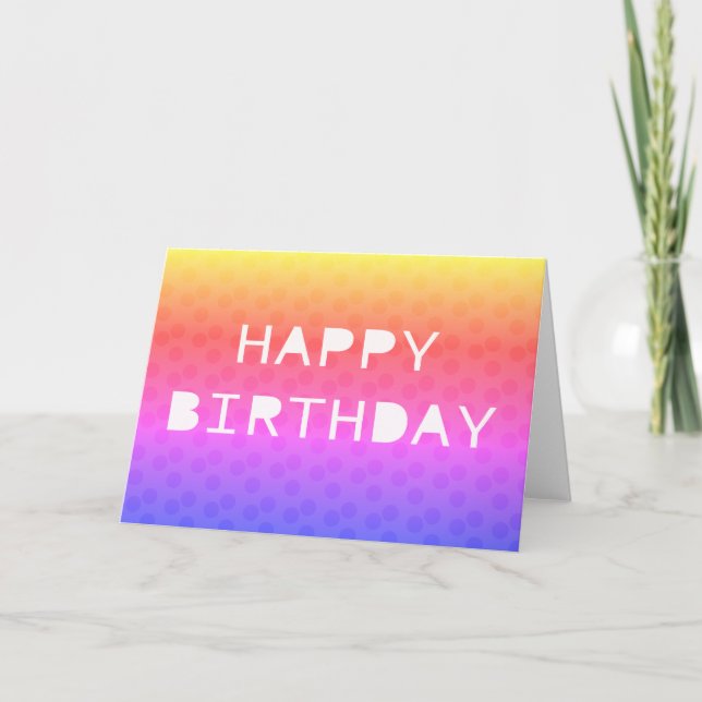 Rainbow Colorful Polka Dots Happy Birthday Karte (Vorderseite)