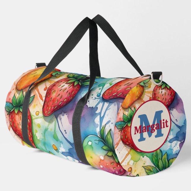 Rainbow Colorful Strawberries Strawberry Duffle Bag (Linke Ecke)