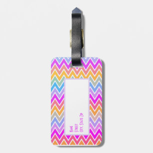 Rainbow Colorful Zigzag Zickzack Mit Monogramm Gepäckanhänger