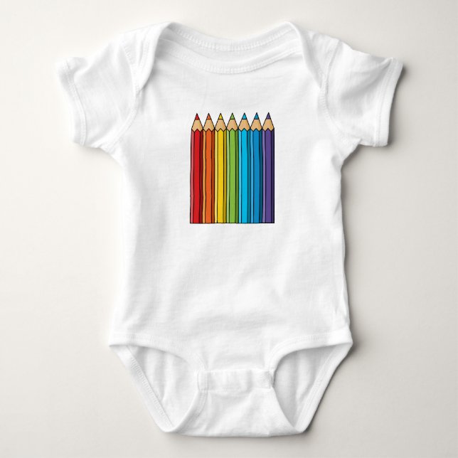 Rainbow Coloring Pencies Baby Strampler (Vorderseite)