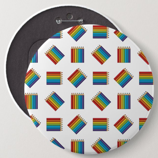 Rainbow Coloring Pencies Button (Vorne & Hinten)