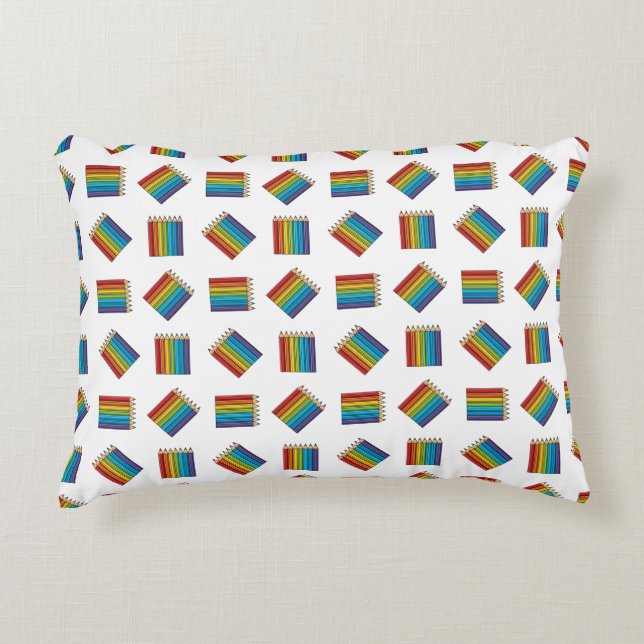 Rainbow Coloring Pencies Dekokissen (Vorderseite)