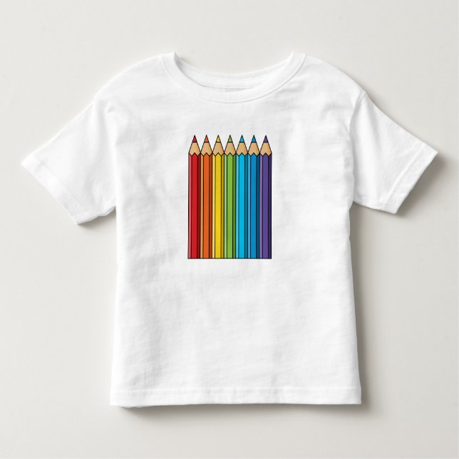 Rainbow Coloring Pencies Kleinkind T-shirt (Vorderseite)