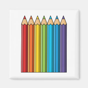 Rainbow Coloring Pencies Magnet