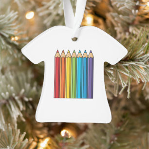 Rainbow Coloring Pencies Ornament