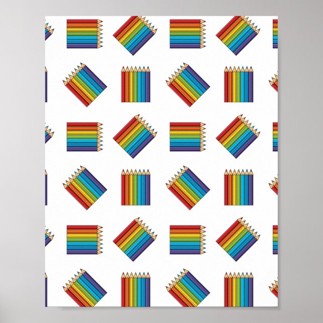 Rainbow Coloring Pencies Poster (Vorne)