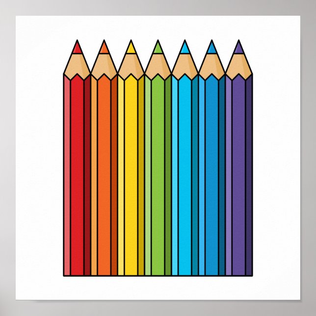 Rainbow Coloring Pencies Poster (Vorne)