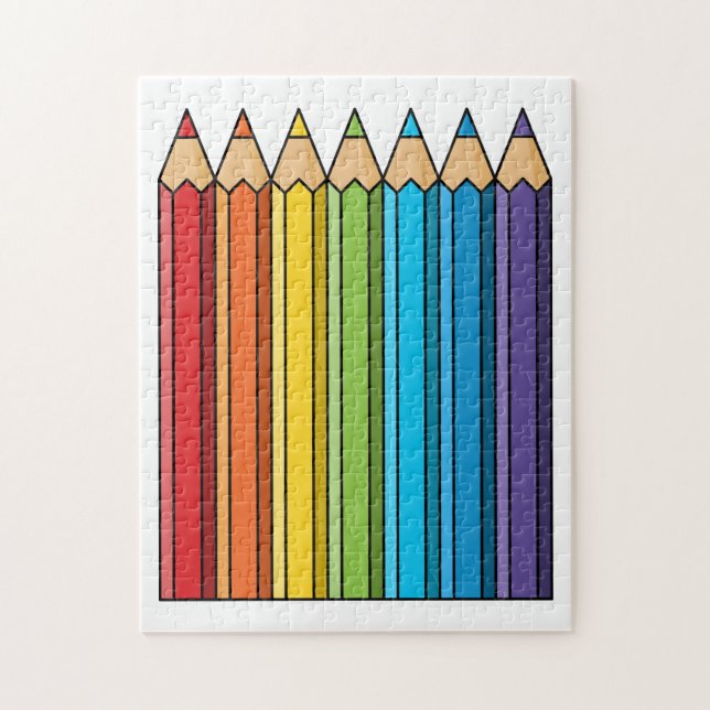 Rainbow Coloring Pencies Puzzle (Vertikal)