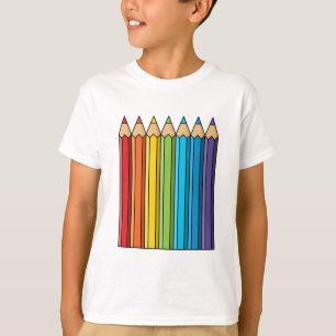 Rainbow Coloring Pencies T-Shirt