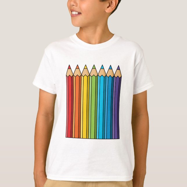 Rainbow Coloring Pencies T-Shirt (Vorderseite)