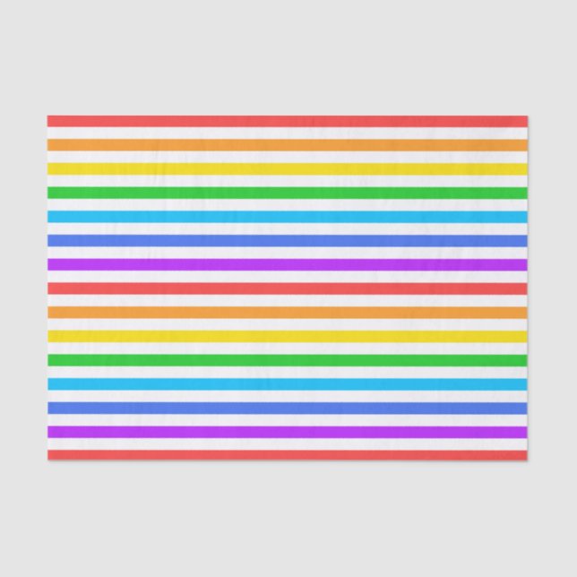 Rainbow Colors and White Stripes Tissue Seidenpapier (Vorderseite)