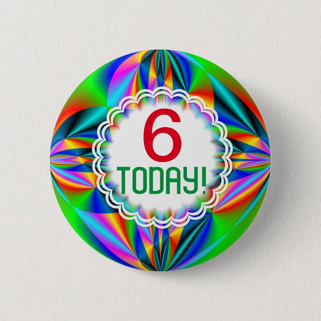 Rainbow Colors Anpassbares Alter Button (Vorderseite)