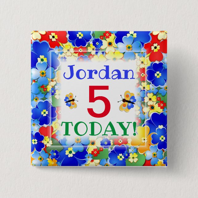 Rainbow Colors Anpassbares Alter Button (Vorderseite)