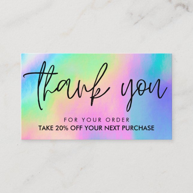Rainbow Colors Beauty Salon Discount Card Visitenkarte (Vorderseite)