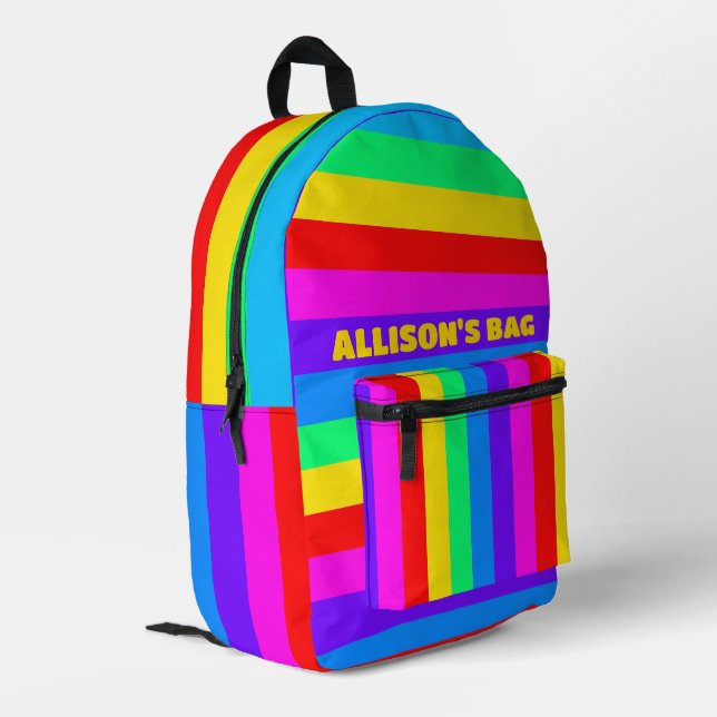 Rainbow Colors Bedruckter Rucksack (Rückseitige Ecke links)