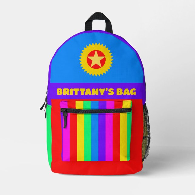 Rainbow Colors Bedruckter Rucksack (Vorderseite)