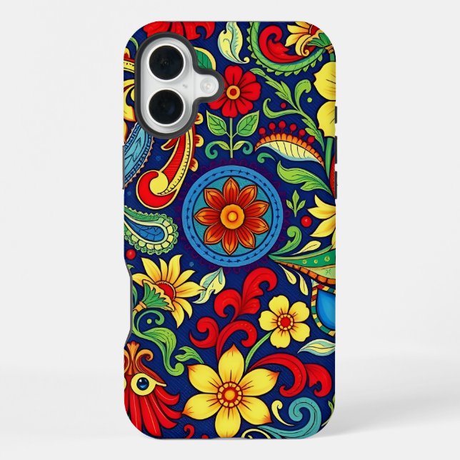 Rainbow Colors Blume Paisley Design iPhone Hülle (Rückseite)