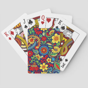 Rainbow Colors Blume Paisley Design Spielkarten
