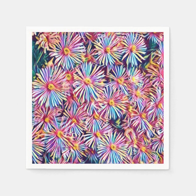 Rainbow Colors Blume Paper Napkin Serviette (Vorderseite)