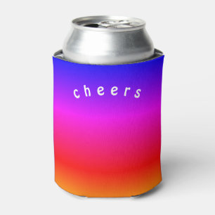 Rainbow Colors Can Cooler with Text - Cheers Dosenkühler