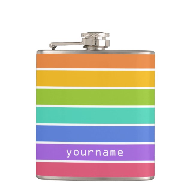 Rainbow Colors custom flask Flachmann (Vorderseite)