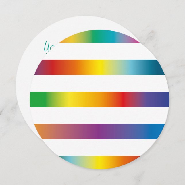 Rainbow Colors Einladung (Vorne/Hinten)