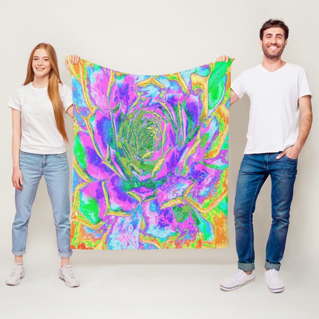 Rainbow Colors Fiesta Succulent Sedum Rosette Fleecedecke (Beispiel)