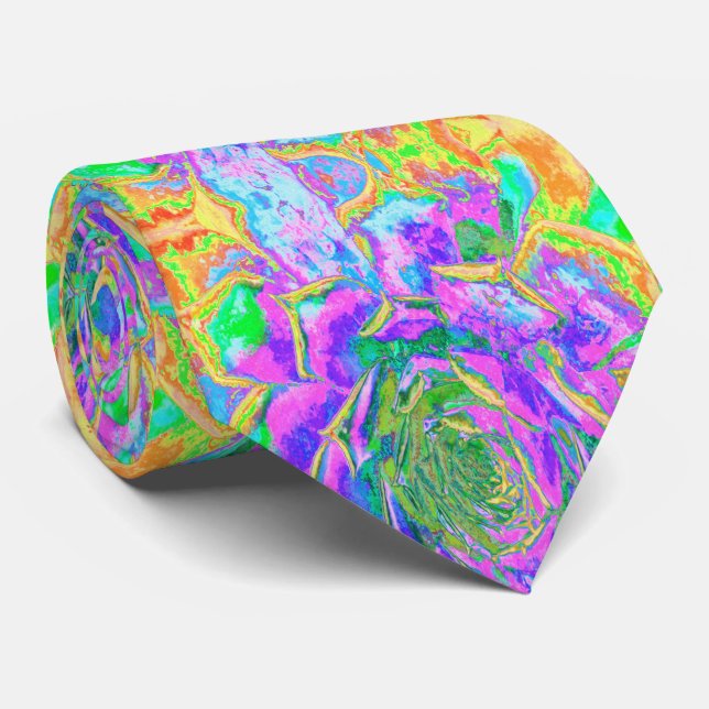 Rainbow Colors Fiesta Succulent Sedum Rosette Krawatte (Gerollt)