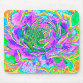Rainbow Colors Fiesta Succulent Sedum Rosette Mousepad