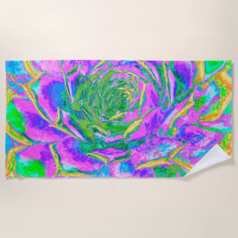 Rainbow Colors Fiesta Succulent Sedum Rosette Strandtuch