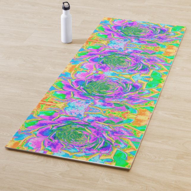 Rainbow Colors Fiesta Succulent Sedum Rosette Yogamatte (Beispiel)
