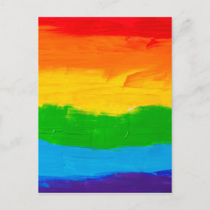 Rainbow Colors Gay Lesbian LGBT Postkarte