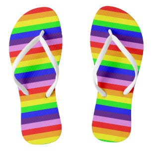 Rainbow Colors Horizontal Classic Streifen farbenf Flip Flops