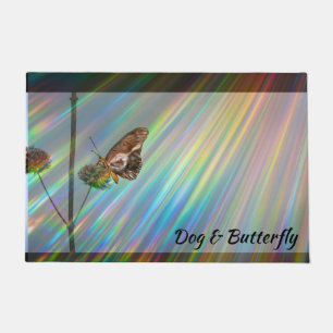 Rainbow Colors Hunde Butterfly Wings Doormat Fußmatte