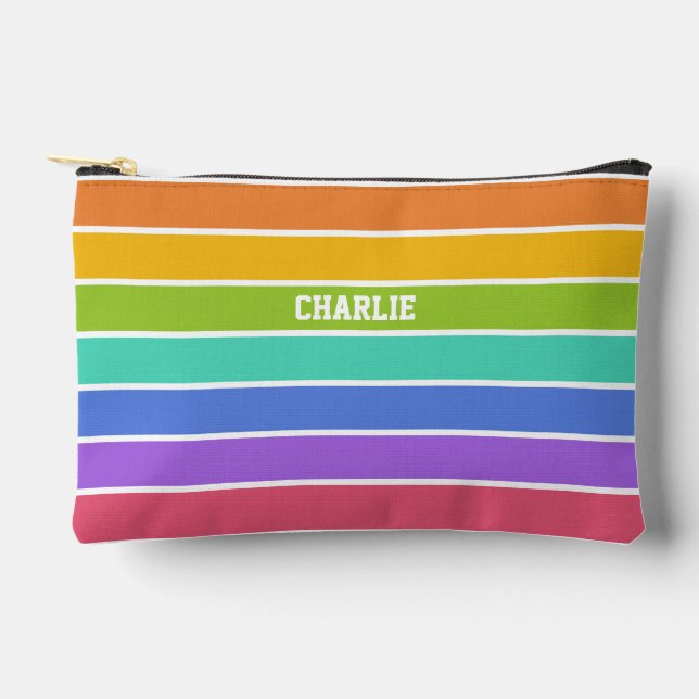 Rainbow Colors individuelle Name Zubehörtasche (Vorderseite)