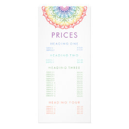 Rainbow Colors Mandala Shop Menü Preisliste