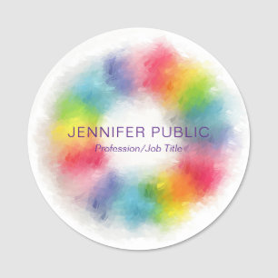 Rainbow Colors Moderne elegante trendige Vorlage Namensschild