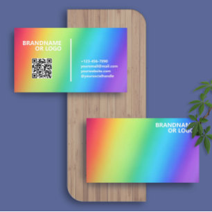 Rainbow Colors   Moderner QR-Code LGBT Visitenkarte