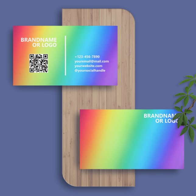 Rainbow Colors | Moderner QR-Code LGBT Visitenkarte (Von Creator hochgeladen)